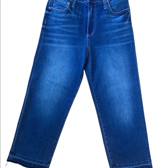 KUT From The Kloth Greta High Rise Crop Culotte frayed hem jeans - Picture 4 of 9